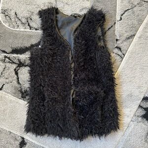 New Look Black Faux Fur Vest